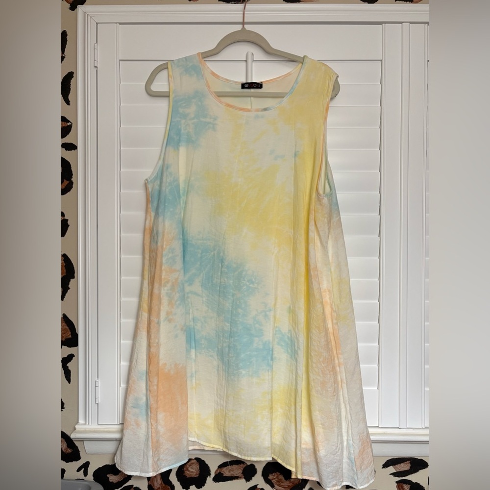 Colorful Sleeveless Tie-Dye Mini Dress